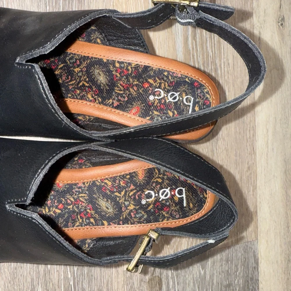 Born ankle strap wedge closed toe brown/black size 9M ankle strap womens leather - Picture 11 of 13